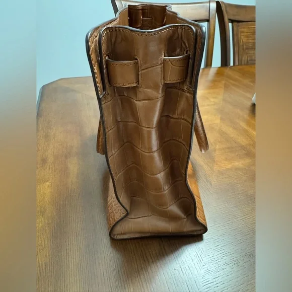 Vintage Michael Kors Tan Leather Crocodile Embossed Handbag